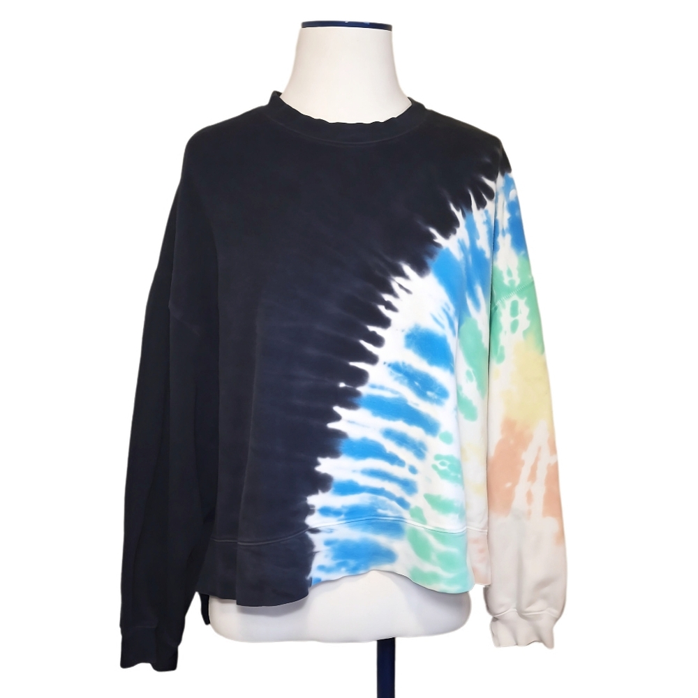 Electric & Rose Neil Tie Dye Sweatshirt Black Rainbow - Small - Picture 2 of 8